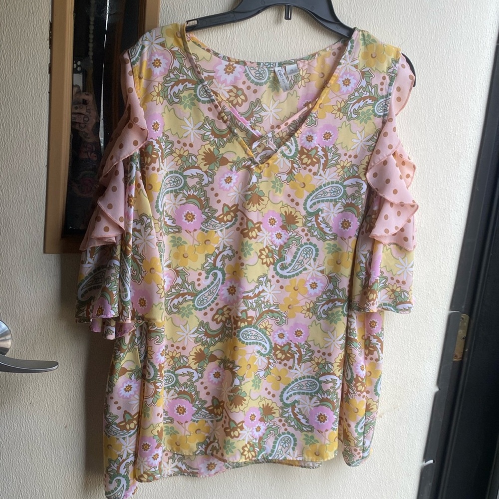Cato cold shoulder top